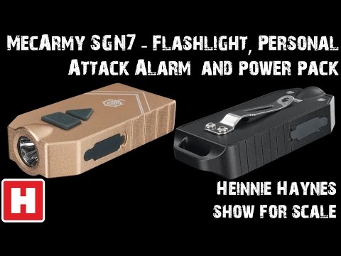 MecArmy SGN7 Flashlight and Personal Attack Alarm - Show for Scale Overview