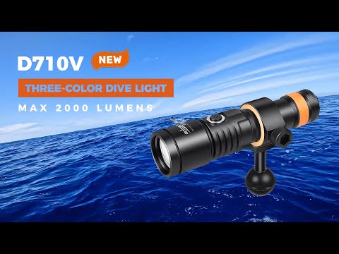 New Release!! OrcaTorch D710V Three-color Light Source Underwater Video Light