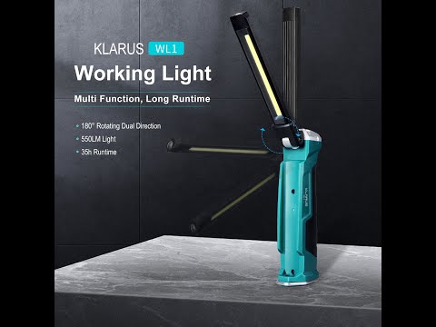 Klarus Work Light, 550lumens Rechargeable with Magnetic tail &amp; Hook, Rotate &amp; Foldable and 7 Modes