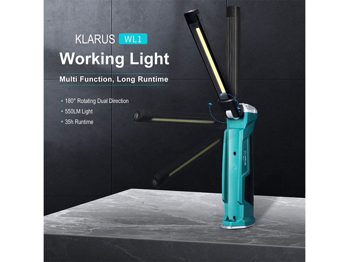 Klarus WL1 Rechargeable Multifunctional 550 Lumen Work Light - 81 Metres