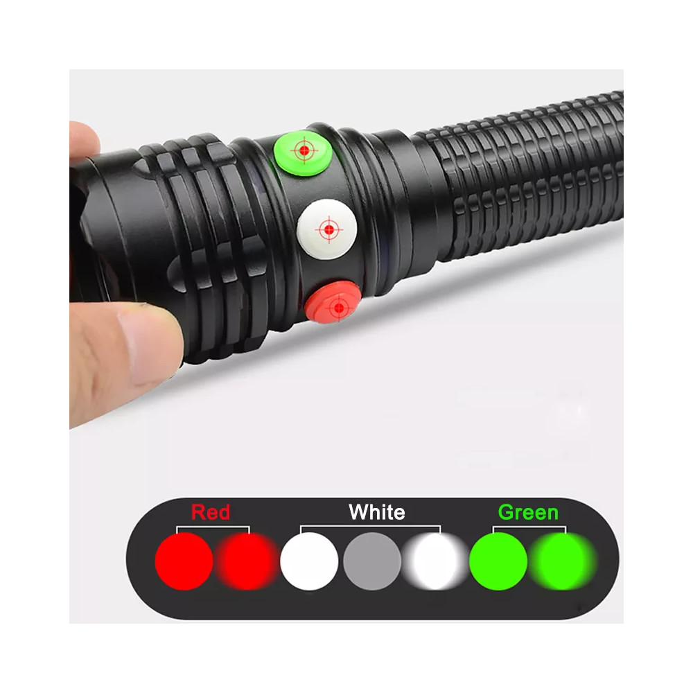 Tri-Colour Signal Torch - Red, Green, White