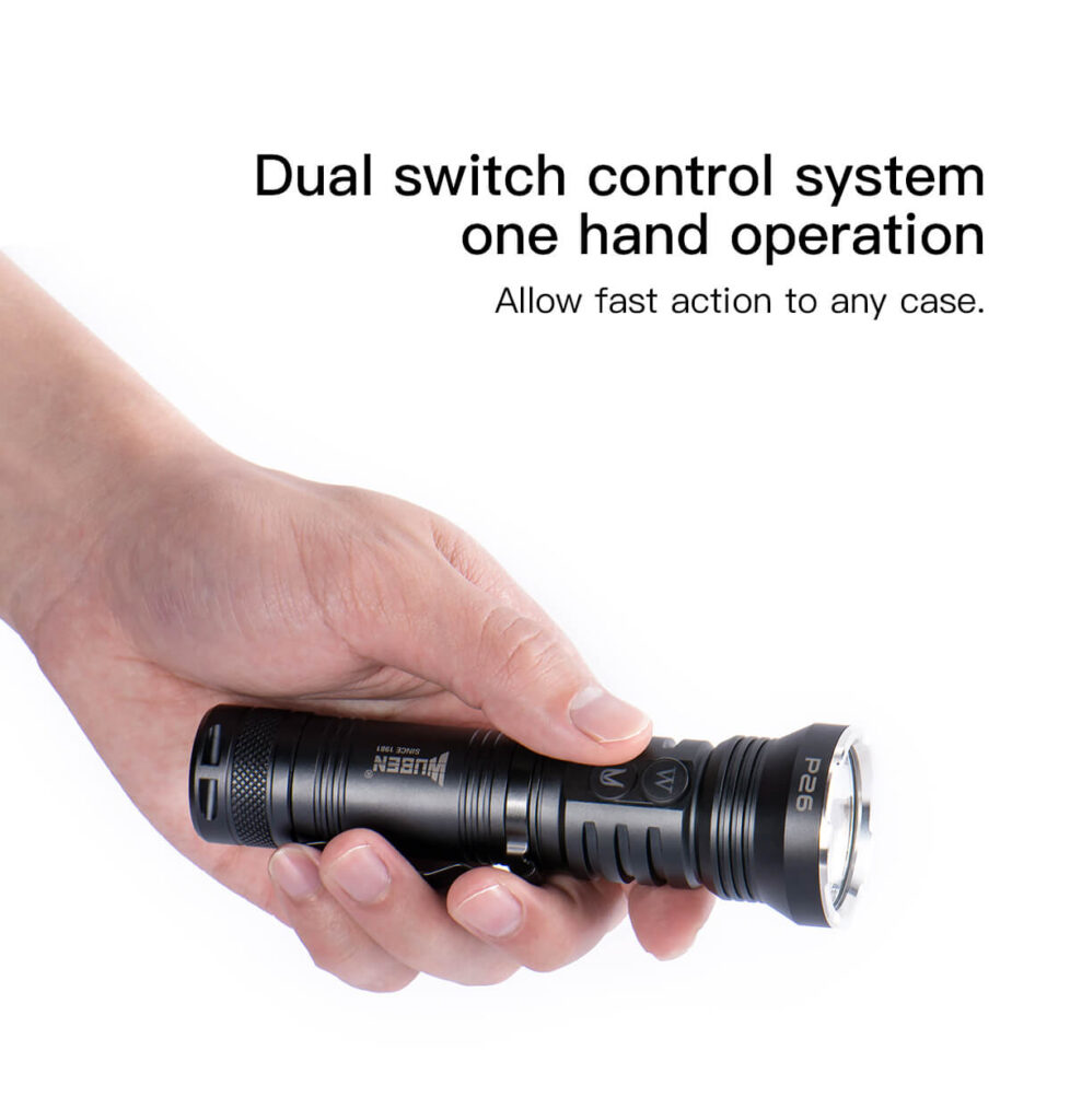 thumbnail image 2 of ACEBEAM TAC 2AA EDC Tactical Dual Modes Flashlight Rechargeable, 1600 High Lumens Flashlight 2 of 10