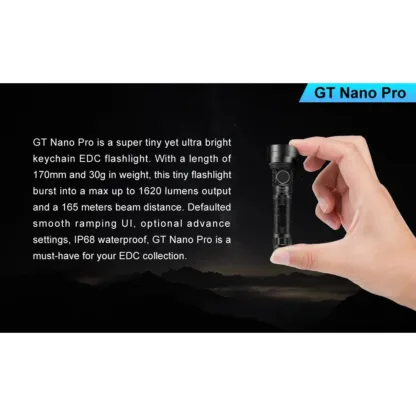 Lumintop GT Nano PRO V2.0 Ultra Compact 1620 Lumen NW Torch - 165 Metres - Image 7
