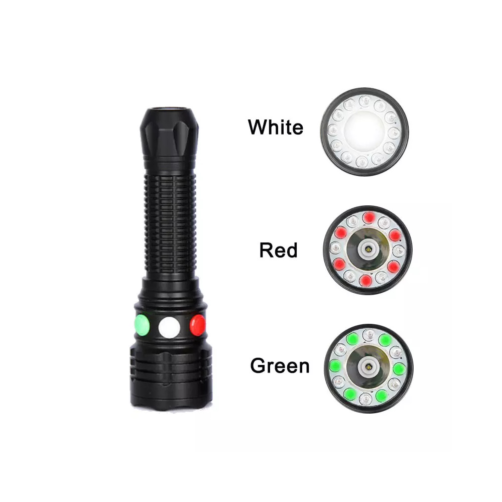 Tri-Colour Signal Torch - Red, Green, White