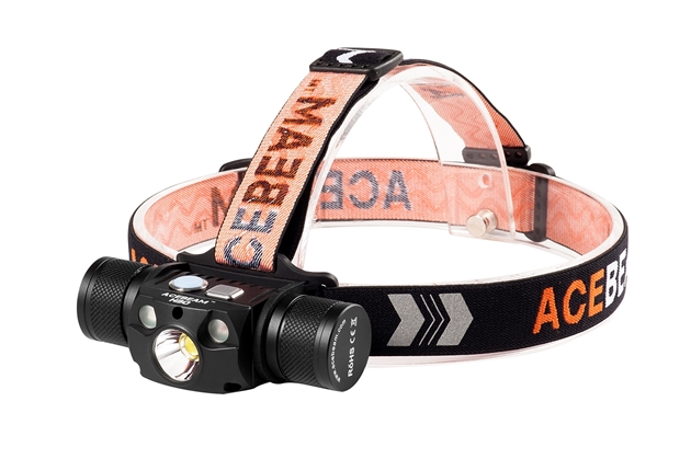 AceBeam H30 4000 Lumen Red, Green, and White Light Rechargeable Headlamp