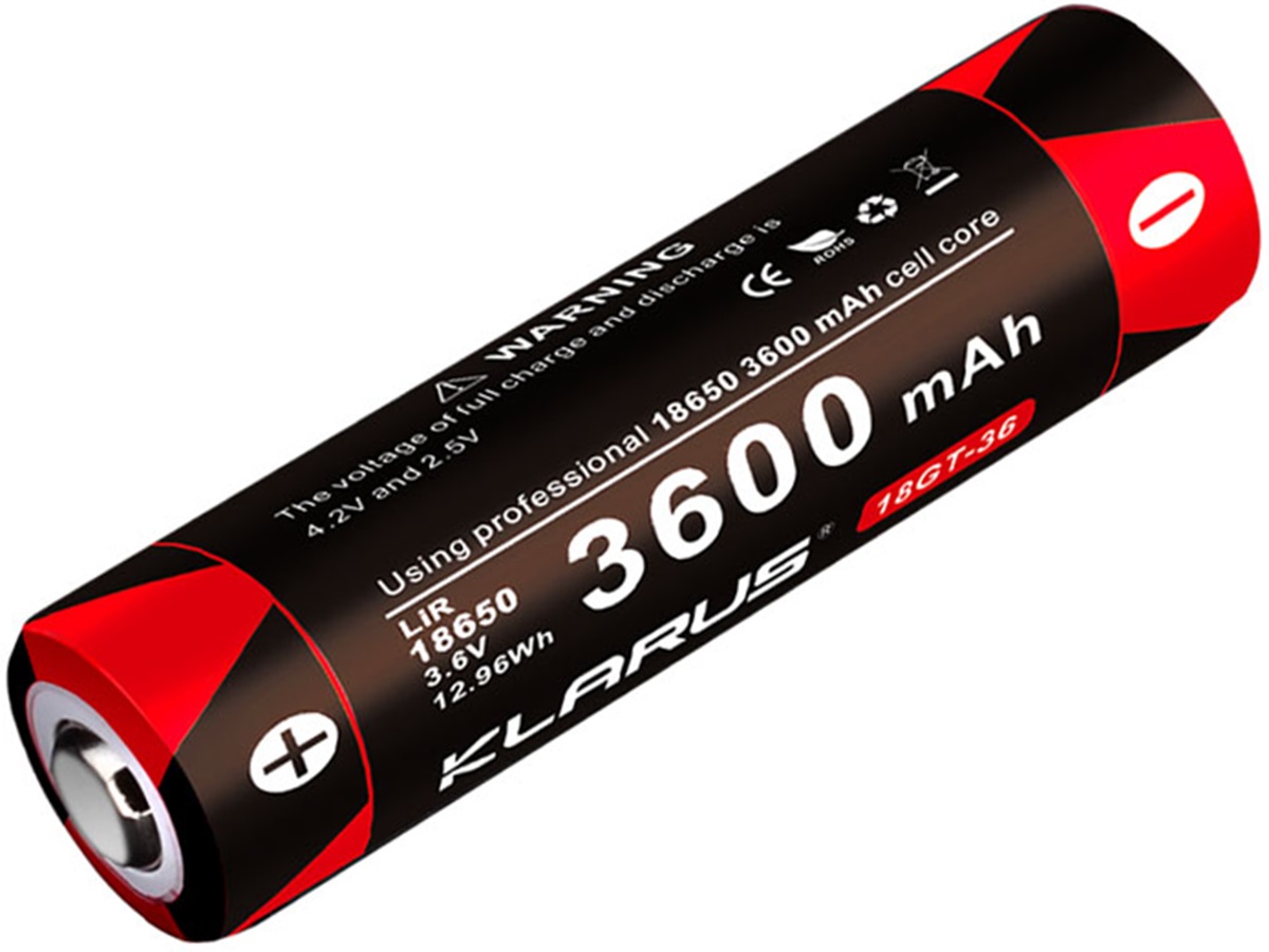 Klarus 3600mAh 18GT-36 Rechargeable Battery - 18650