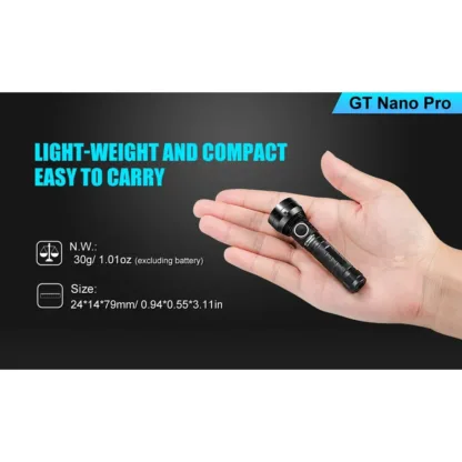 Lumintop GT Nano PRO V2.0 Ultra Compact 1620 Lumen NW Torch - 165 Metres - Image 5