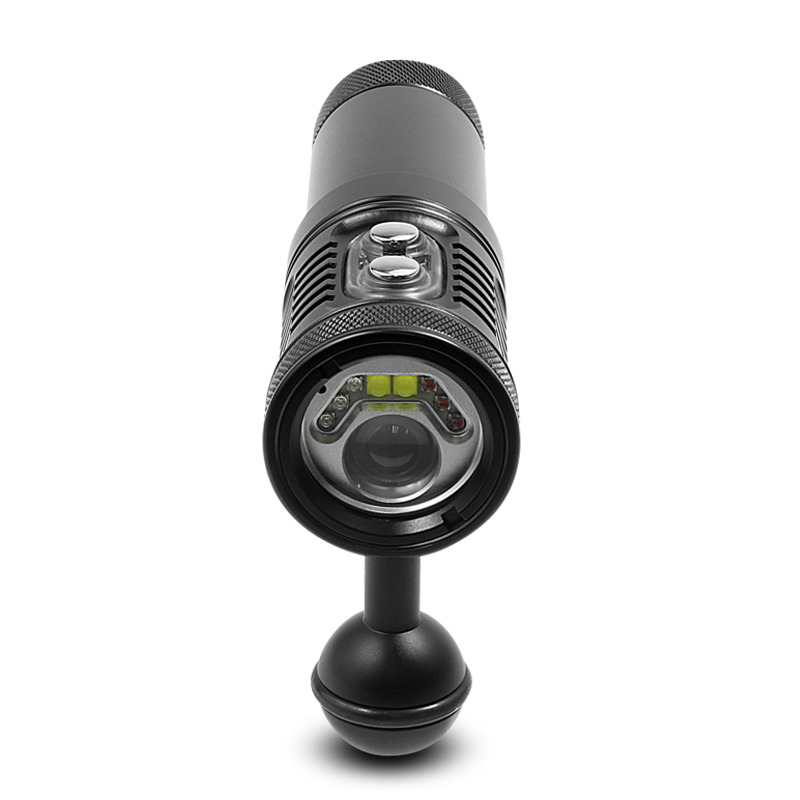 Hi-Max V17 2200 Lumens Professional Diving Photo/Video Torch (Auto Flash LED and White/Red UV Light)