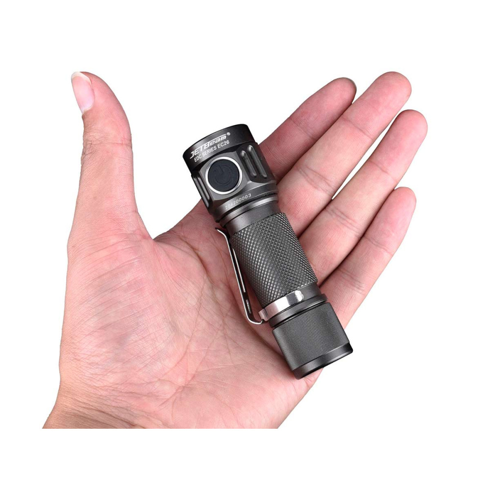 JETBeam EC26 Powerful 3600 Lumen Pocket Flashlight with Stepless Dimming - 268 Metres