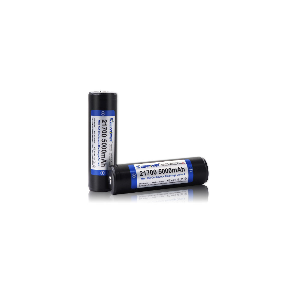 KeepPower 15A Discharge 21700 5000mAh Protected Rechargeable Li-ion Battery - P2150R