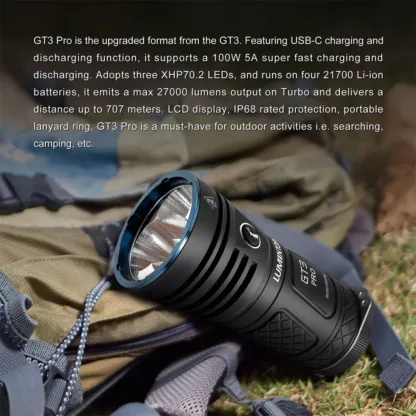 Lumintop GT3 Pro Rechargeable 27,000 Lumen Flashlight - 707 Metres - Image 4