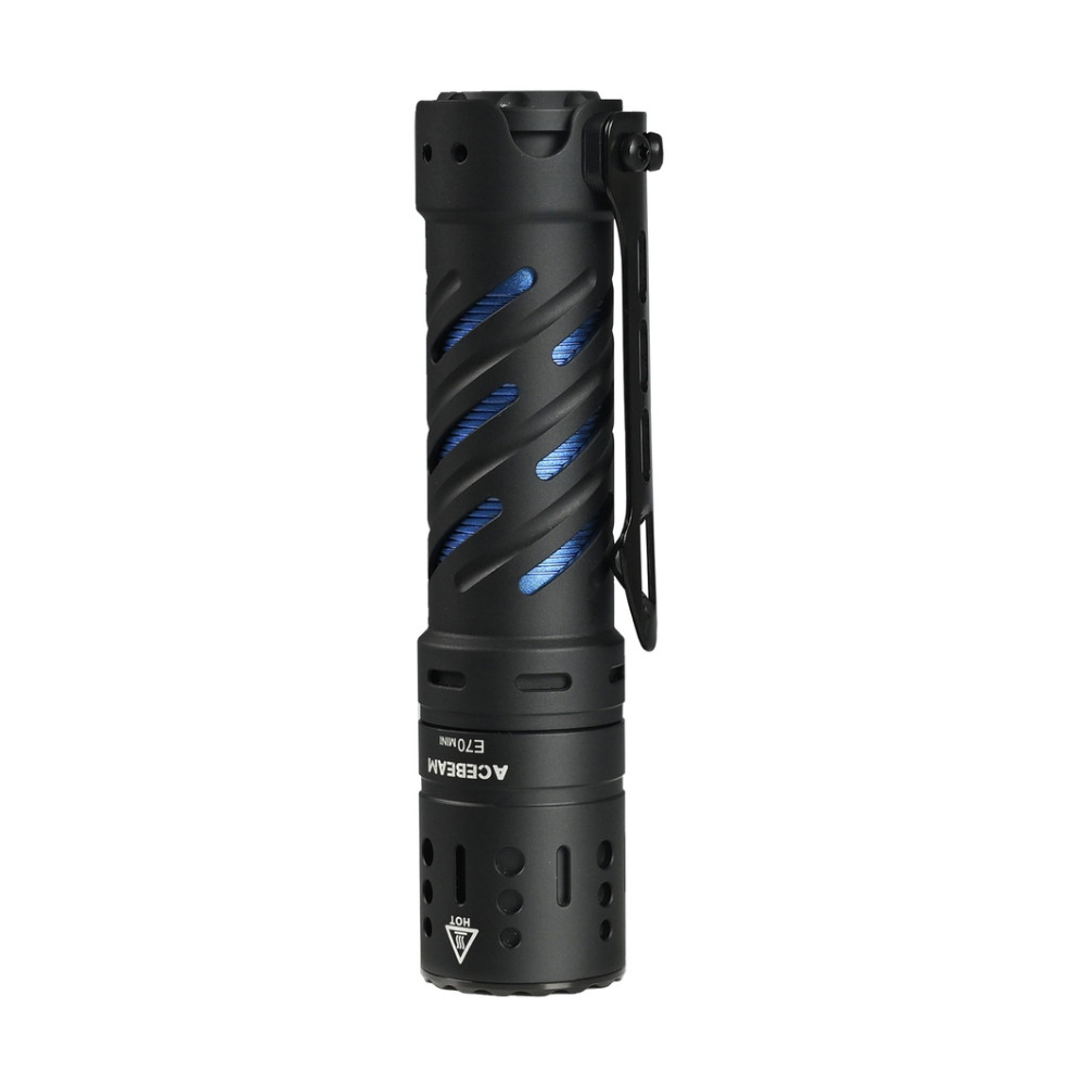 AceBeam E70 MINI High CRI EDC Torch - Black AL (2000 Lumens, 153 Metres) or Stonewashed Ti (1500 Lumens, 140 Metres)