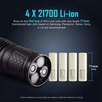 Lumintop GT3 Pro Rechargeable 27,000 Lumen Flashlight - 707 Metres - Image 11
