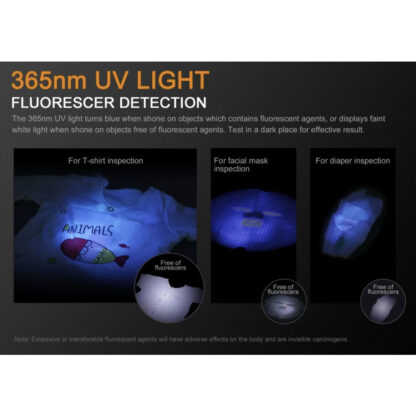 Olight Seeker 4 Mini Rechargeable Torch with 1200 Lumen Cool White Light and 365nm UV Light (Black) - Image 7