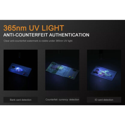 Olight Seeker 4 Mini Rechargeable Torch with 1200 Lumen Cool White Light and 365nm UV Light (Black) - Image 8