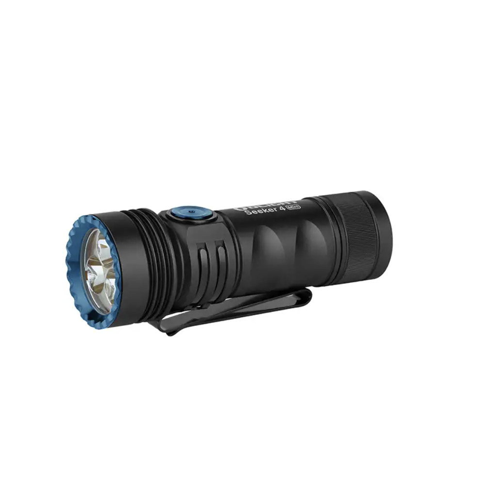 Olight Seeker 4 Mini Rechargeable Torch with 1200 Lumen Cool White Light and 365nm UV Light (Black)