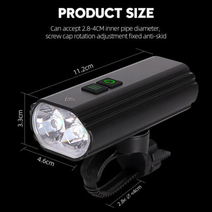 Hi-Max Rechargeable 1800 Lumen Bicycle Headlight and Bonus Tail Light - Image 4
