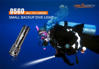 OrcaTorch D560 Mini Backup 700 Lumen Dive Torch - 134 Metres - Image 3