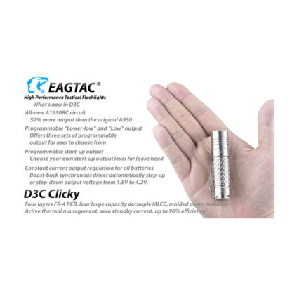Eagtac D3C Ti 800 Lumen Titanium Pocket Torch - 128 Metres - Image 7