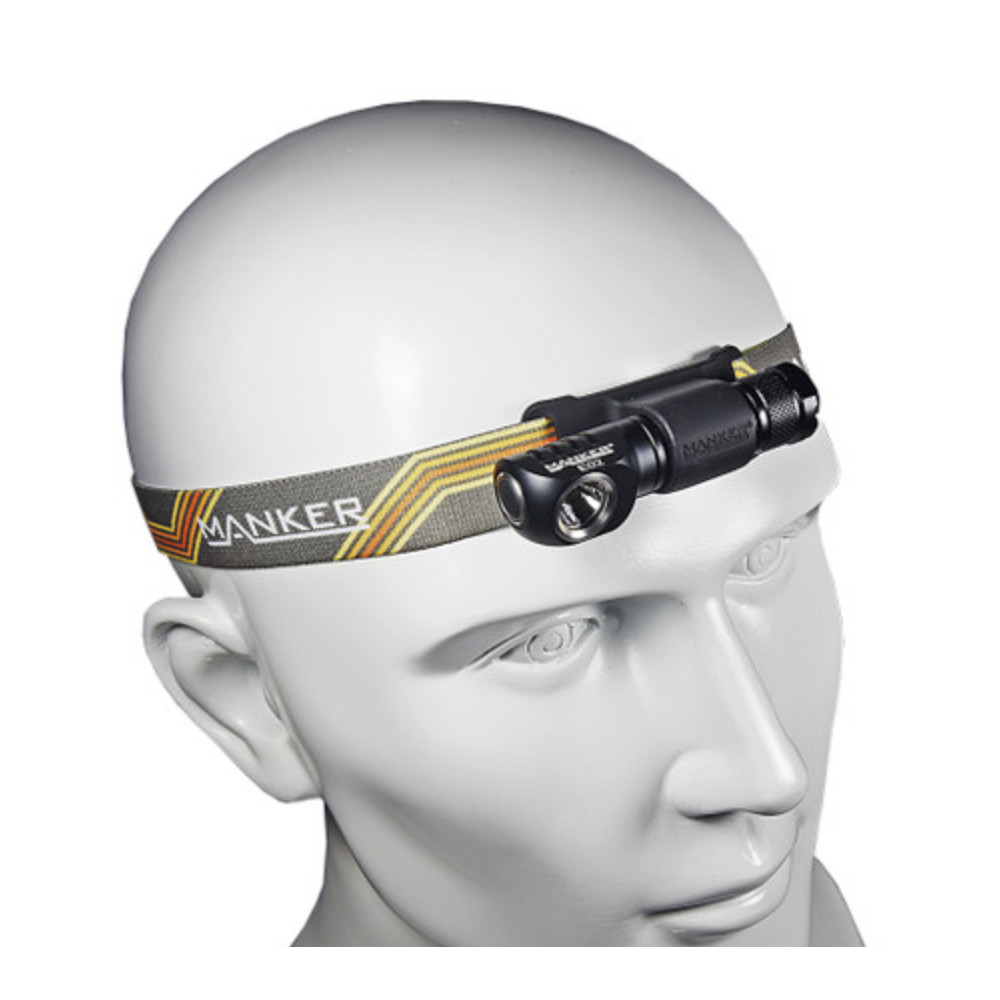 Manker E02 II Right Angle 420 Lumen Mini Flashlight with Optional Headband - 72 Metres