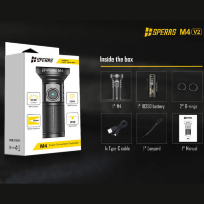 SPERAS M4 Mini Rechargeable 2000 Lumen EDC Torch - 700 Metres - Image 7