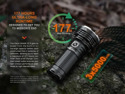 Fenix LR40R V2.0 USB-C Rechargeable 15000 Lumen Searchlight - 900 Metres - Image 8