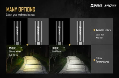 SPERAS M10 PLUS Penlight 6500K Cool White – 250 Lumens, 70m Beam - Image 9
