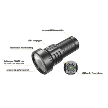 SPERAS M4 Mini Rechargeable 2000 Lumen EDC Torch - 700 Metres - Image 6