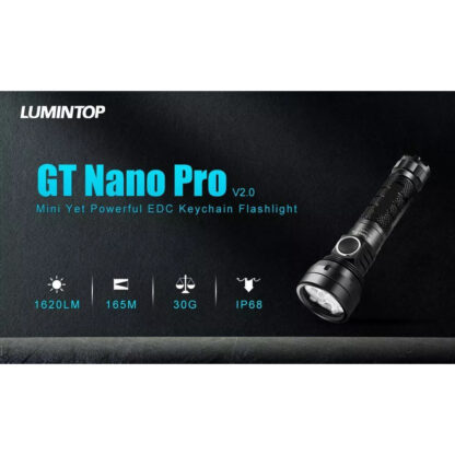 Lumintop GT Nano PRO V2.0 Ultra Compact 1620 Lumen NW Torch - 165 Metres - Image 3