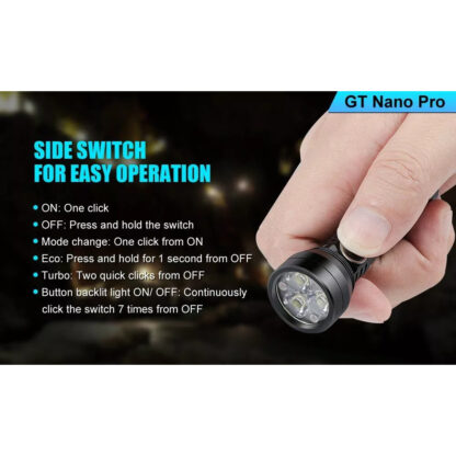 Lumintop GT Nano PRO V2.0 Ultra Compact 1620 Lumen NW Torch - 165 Metres - Image 6