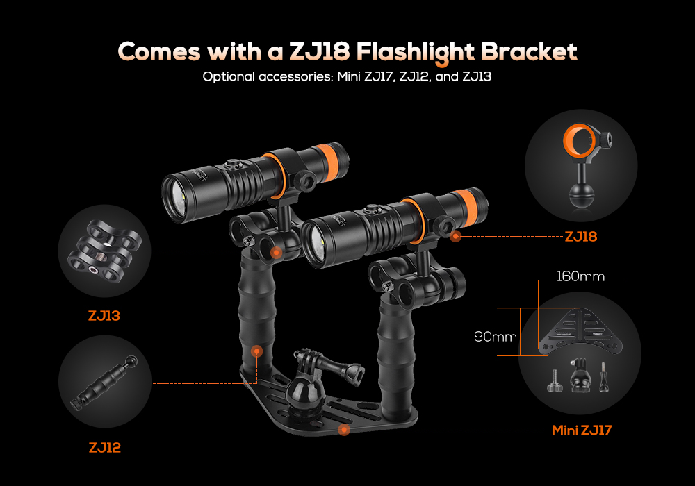 OrcaTorch D710V MK2 Video Dive Torch with White, Red and UV LEDs - Image 12