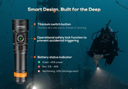 OrcaTorch D710V MK2 Video Dive Torch with White, Red and UV LEDs - Image 14