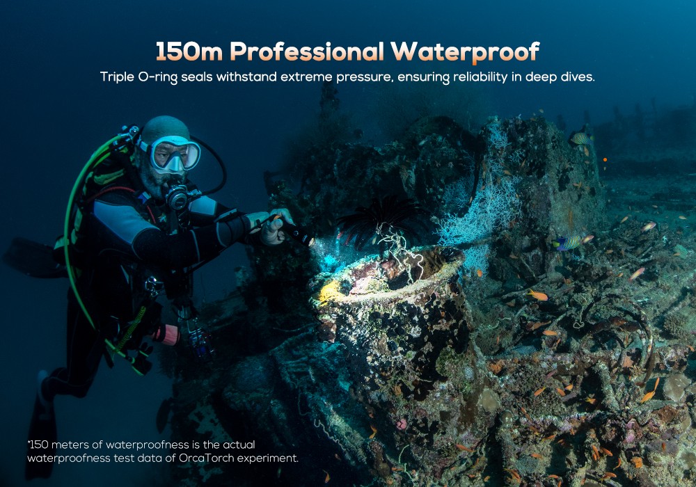 OrcaTorch D710V MK2 Video Dive Torch with White, Red and UV LEDs - Image 16
