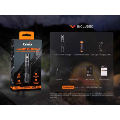 Fenix LD12R Rechargeable EDC 600 Lumen Dual Light Source Flashlight - 186 Metres - Image 13