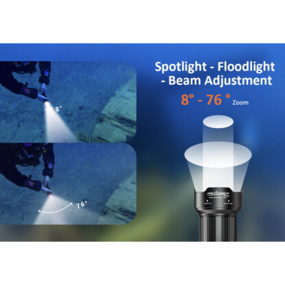 OrcaTorch ZD710 Zoomable 2700 Lumen Dive Torch - 150 Metres Diving Depth - Image 5
