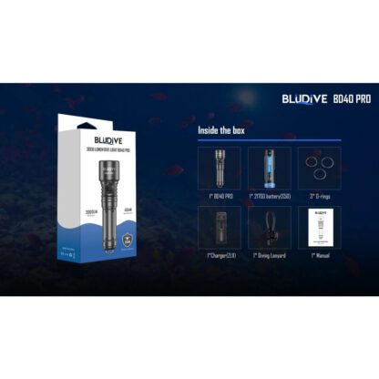 BluDive BD40 PRO Dive Torch - 3000 Lumen (150 Metres Diving Depth) - Image 8