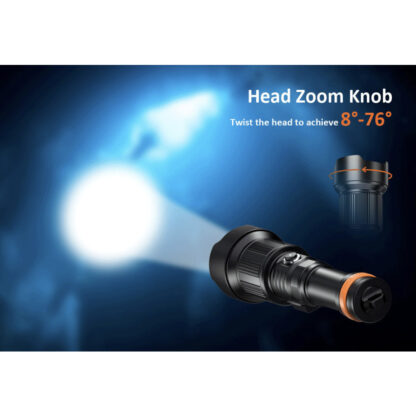 OrcaTorch ZD710 Zoomable 2700 Lumen Dive Torch - 150 Metres Diving Depth - Image 7