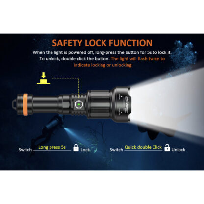 OrcaTorch ZD710 Zoomable 2700 Lumen Dive Torch - 150 Metres Diving Depth - Image 9