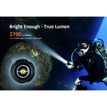 OrcaTorch ZD710 Zoomable 2700 Lumen Dive Torch - 150 Metres Diving Depth - Image 6