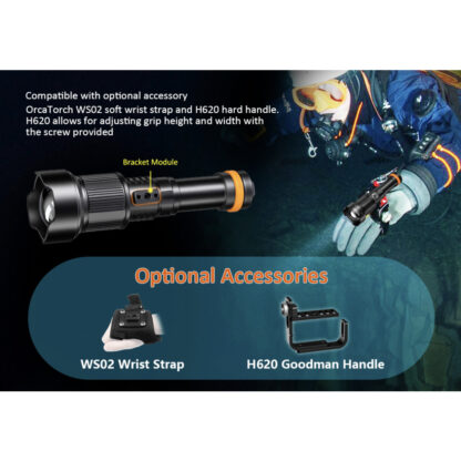 OrcaTorch ZD710 Zoomable 2700 Lumen Dive Torch - 150 Metres Diving Depth - Image 15