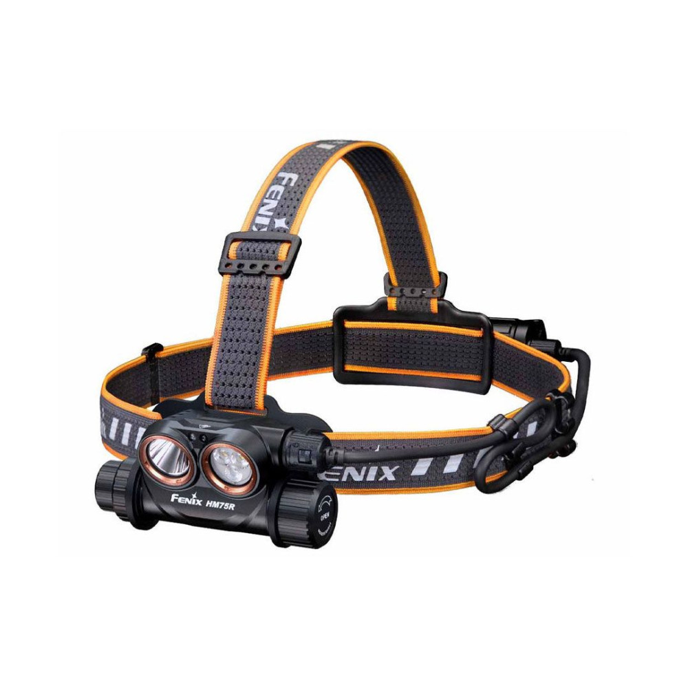 Fenix HM75R Rechargeable Power Xtend System 1600 Lumen Headlamp with Spotlight, Floodlight and Red Light - 223 Metres