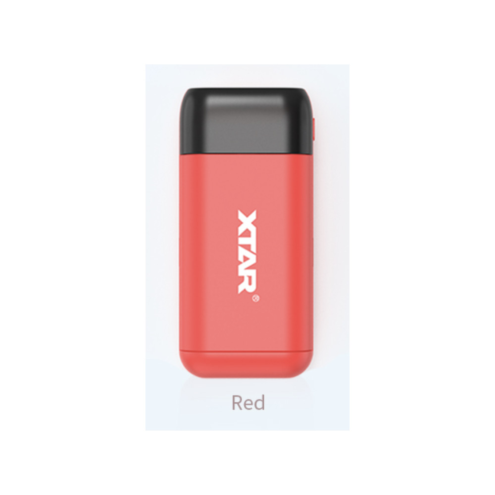 XTAR PB2SL Portable Power Bank and Battery Charger - Red