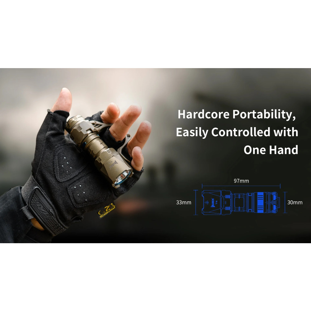 Wuben T4 Rechargeable Compact 850 Lumen Tactical Torch - 401 Metres