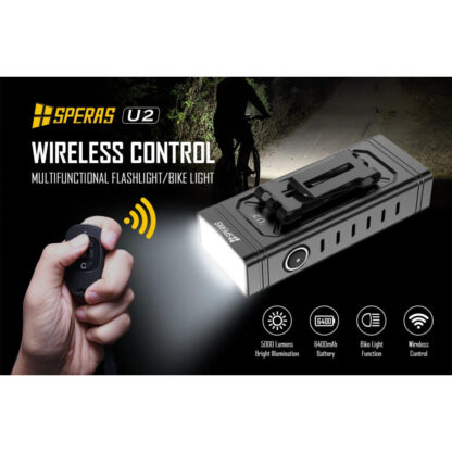 SPERAS U2 Rechargeable 5000 Lumen Flashlight/Bike Light with Power Bank Function - 340 Metres - Image 7