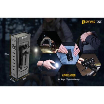 SPERAS U2 Rechargeable 5000 Lumen Flashlight/Bike Light with Power Bank Function - 340 Metres - Image 2
