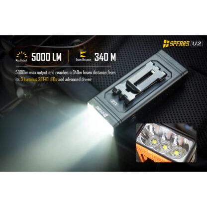 SPERAS U2 Rechargeable 5000 Lumen Flashlight/Bike Light with Power Bank Function - 340 Metres - Image 4