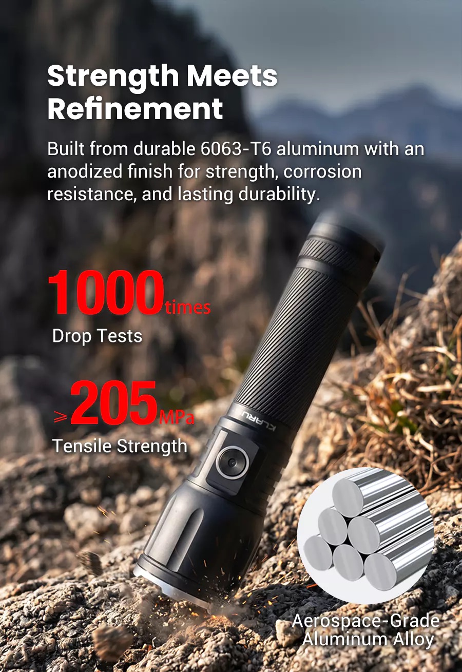 Klarus A3 V1 Rechargeable Zoomable 2200 Lumen Torch - 750 Metres - Image 9