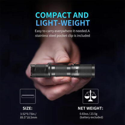 Lumintop TOOL AA 3.0 Pocket Torch -  900 Lumens, 138 Metres - Black - Image 2