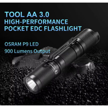 Lumintop TOOL AA 3.0 Pocket Torch -  900 Lumens, 138 Metres - Black - Image 3