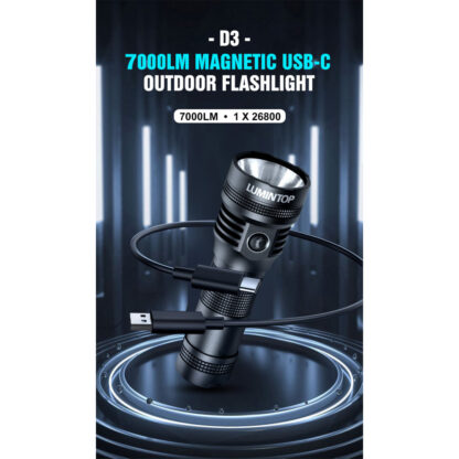 Lumintop D3 V2 Compact Rechargeable 7000 Lumen Flashlight - 650 Metres - Image 15